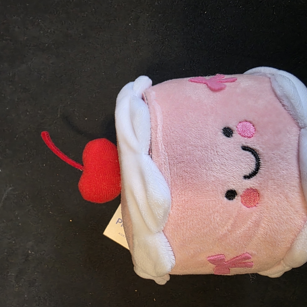 Cute Pink Cake Plush with Cherry
